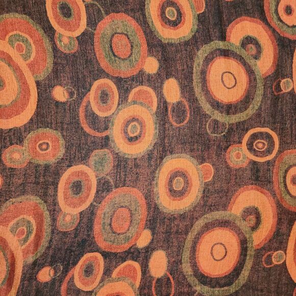 Hand Woven Pashmina Cashmere/Silk Shawl Scarf w/Abstract Geometric Circles - Picture 6 of 9